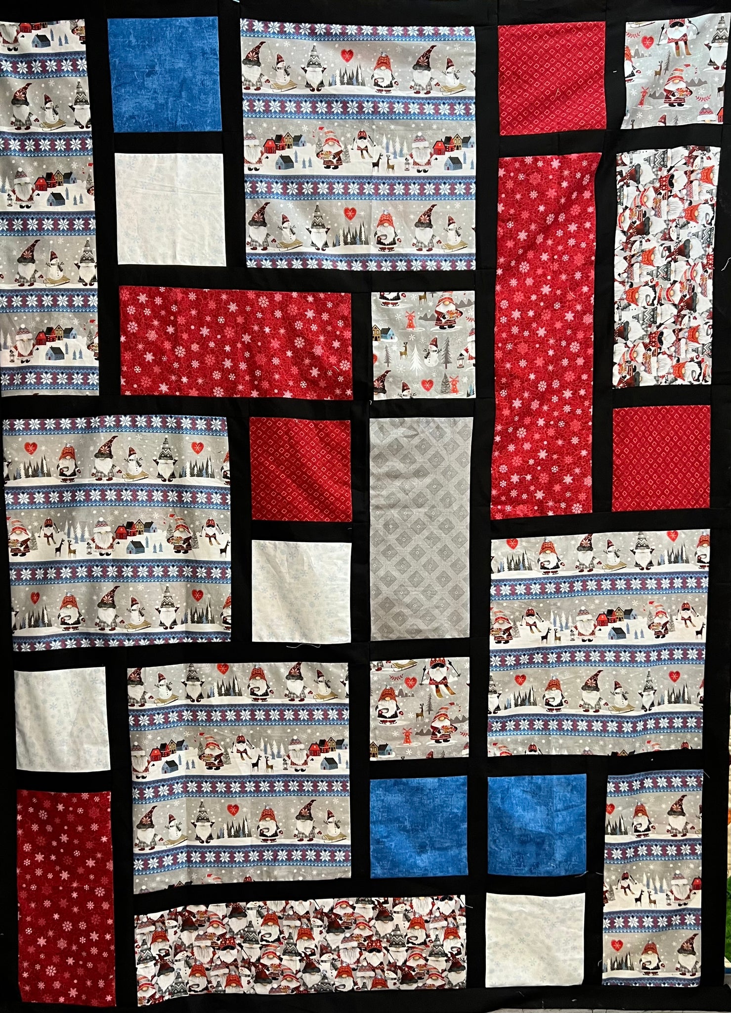 Nordic Gnome Toss Tiles Lap Quilt Kit