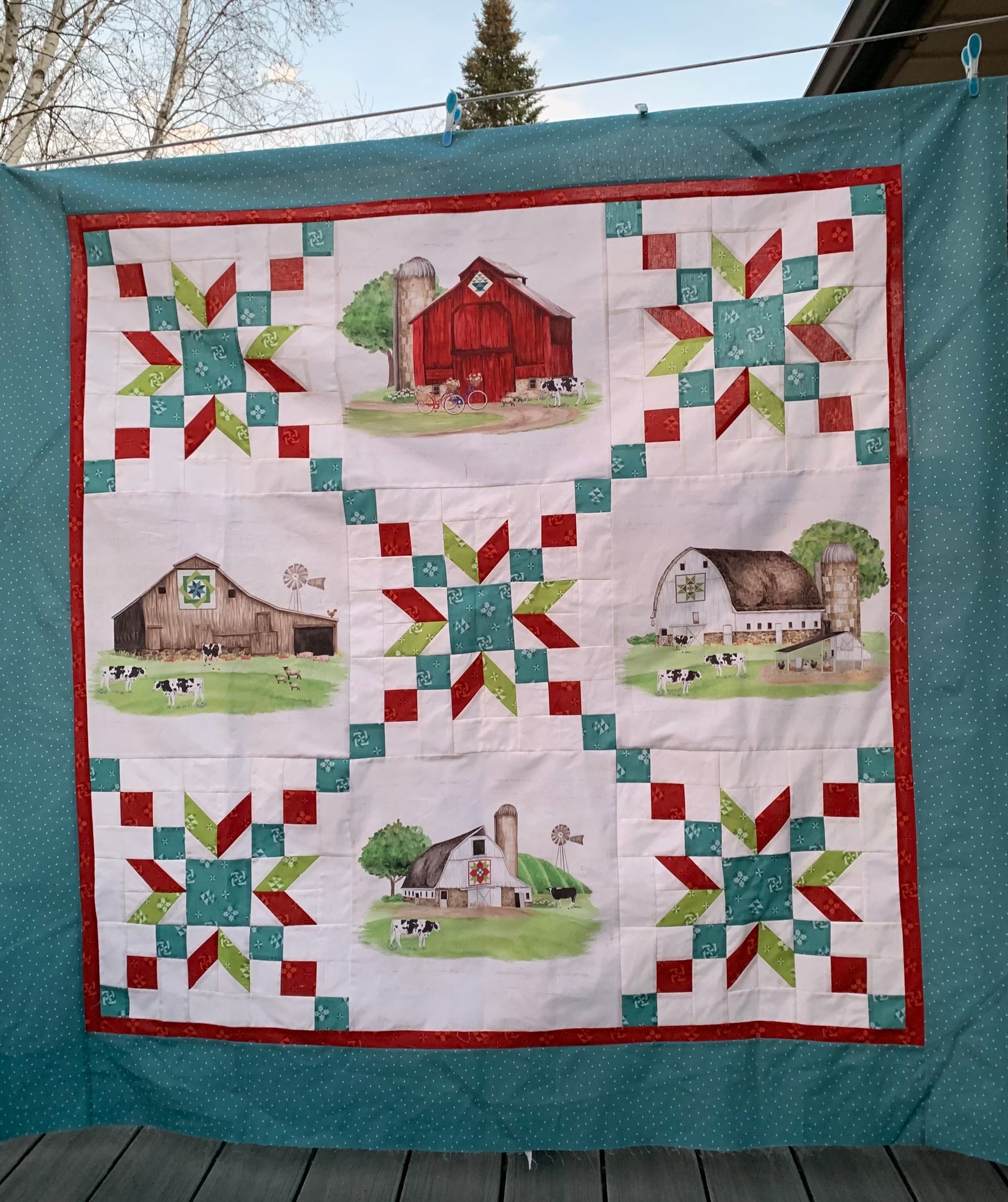 Spring Barn Lap Quilt Kit - The Quilting Gnome