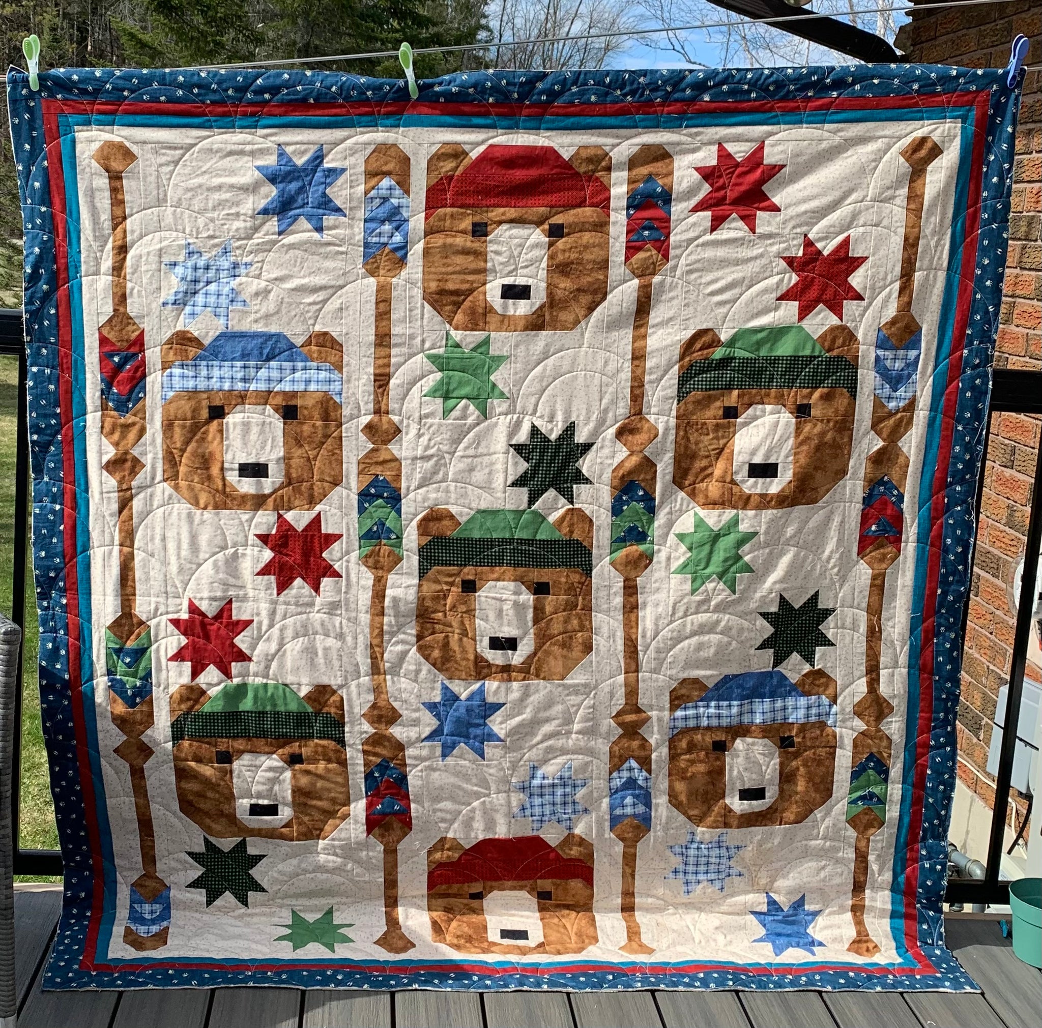 Paddling Bears Lap Quilt Kit