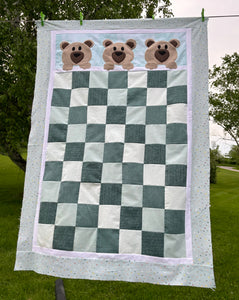 Checking In Bear Baby Quilt Kit